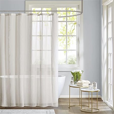 Madison Park 72 x 72 in. Sheer Shower Curtain - White MP70-5783
